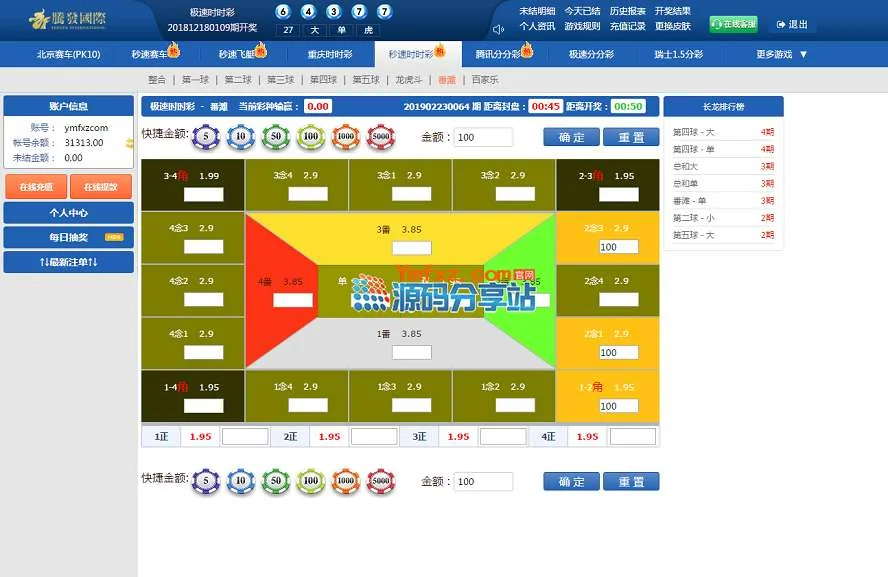 腾发GJCP平台完整版源码分享,盘口玩法平台,三端齐全